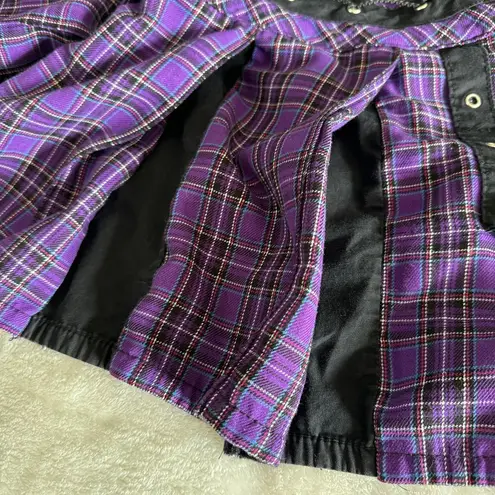 Tripp NYC Vintage Mini Skirt Womens XS Goth Y2K Grunge Black Reversible Rare