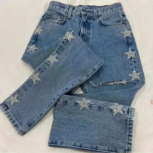 Carmar Alexander Ezra Rhinestone Star Jeans size 24 Blue