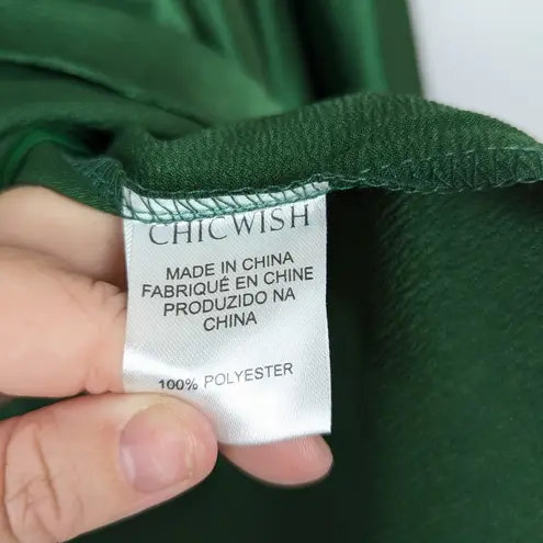 Chicwish Emerald Belted Texture Flare Maxi Skirt Size S