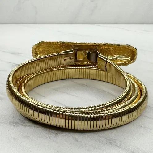 The Bar Harwill NYC Vintage Gold Tone Buckle Coil Stretch Cinch Belt Size XS Small S