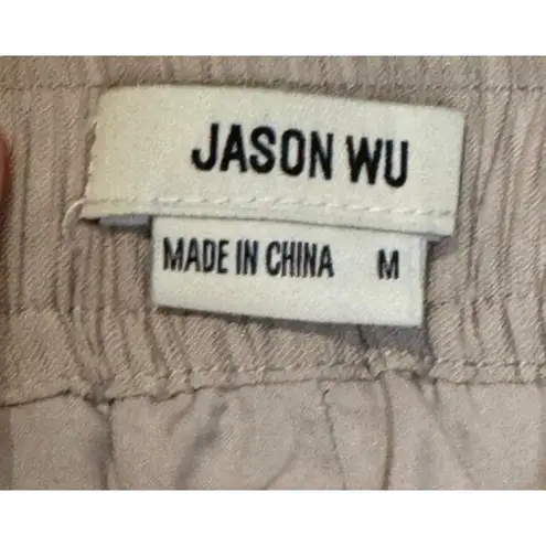 Jason Wu Women's Pants Lined Flare Leg Elastic Waist Flat Front Nude Medium NWOT