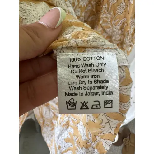 Daughters Of India 100% Cotton Kyra Cumin Paisley Semi Sheer Mini Dress XS