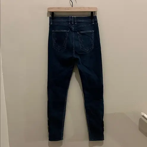 McGuire Denim Anthropologie McGuire Newton Skinny Dark Wash Denim Velvet Bow Jeans Size 27
