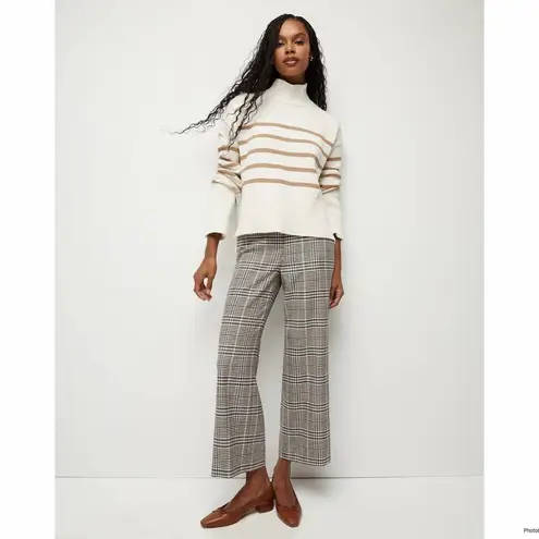 Veronica Beard Lancetti Turtleneck Striped Sweater Tan White size S