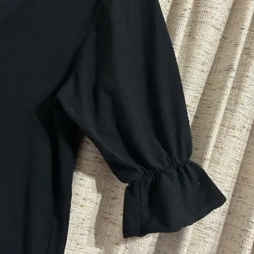 Nation Ltd . Puffed 3/4 Ruffle Sleeve V-Neck Tee