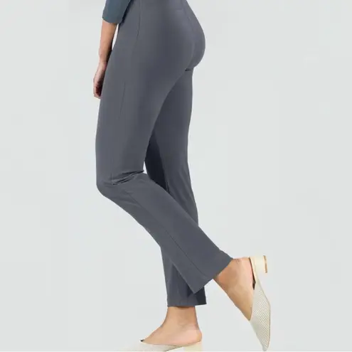 Clara Sunwoo XL Gray Straight Leg Stretch Dress Pants Travel Charcoal Pull On