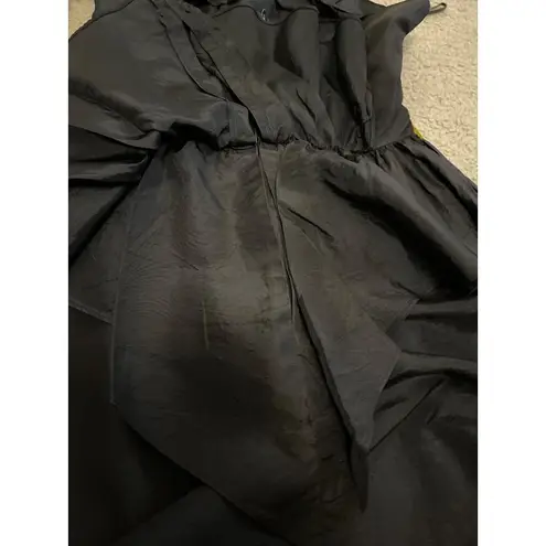 Vintage Wayne Diamond black Sweetheart tiered silky satin ruffled cocktail dress - Image 12