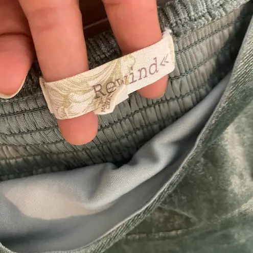 Rewind Green Velvet Mini Dress Size Large, Elastic Back Stretchy Trending Now!!!