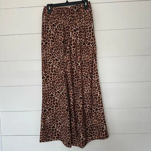 Summersalt Women’s Small Leopard Wide Leg Palazzo Pants Tie Waist Animal Print