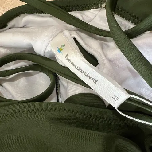 Beachsissi Cutout Tankini Swimsuit Two Piece Dark Olive Green Size Medium NWT