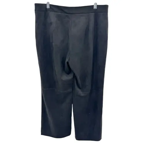 J. McLaughlin Black Suede Pants Size 8 Pockets Button Clasp Classic Office - Image 2