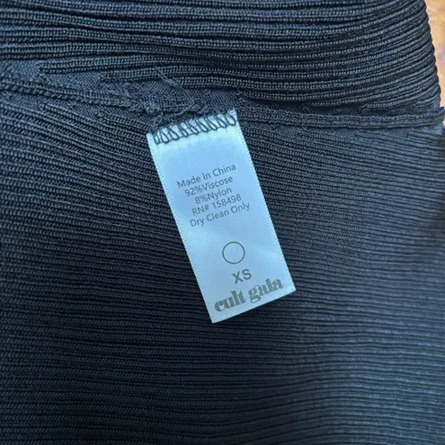 Cult Gaia Zenda Knit Mini Cutout Dress in Black XS