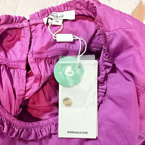Rails  Filomena Summer Casual Lightweight Ruffle Top Size XS Berry