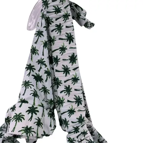 Milly ZOEY Palm Tree Print Cotton Romper Off the Shoulder Size 12