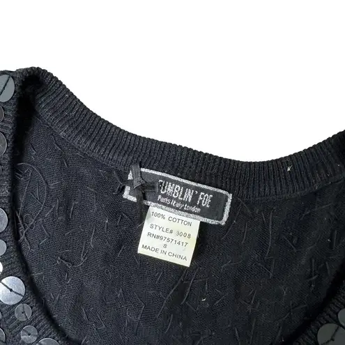 Fumblin' Foe Black Short Evening Dress Large Sequin Small