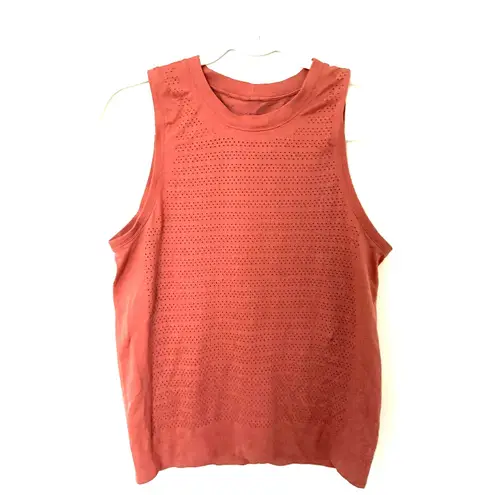 Lululemon Breeze By Muscle II Copper Clay Tank Top Relaxed Fit Hip Length Sz 6 Orange