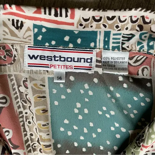 Westbound VINTAGE 1990s patchwork pattern button down blouse