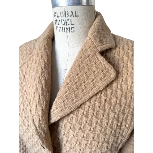 Donna Degnan Camel/Tan Basketweave Wool Blazer Size 6 Tan