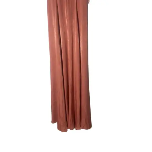Show Me Your Mumu NWT  Rustic Mauve Sheen Jenn Maxi Dress Small Deep V Neck Satin