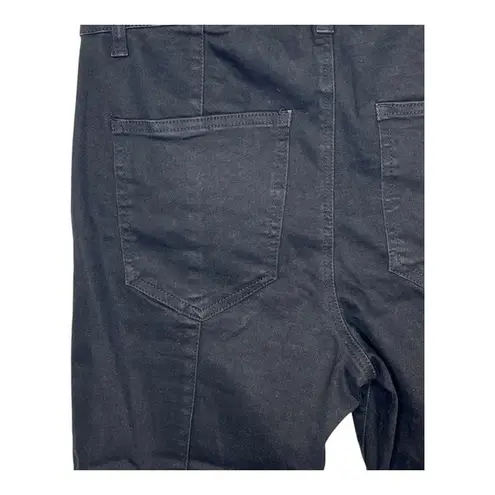 FOR THE REPUBLIC Wide Leg Jeans High Rise Zipper Ankle Black Women Size 8