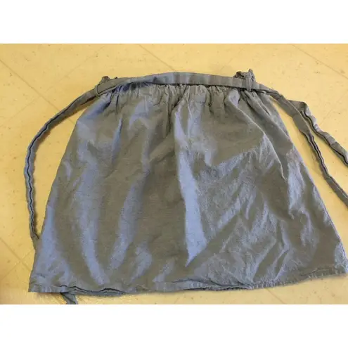 Denim Jean Skirt Tie Bow Mini Short Wrap Lined Small USA Short Juniors Festival Blue