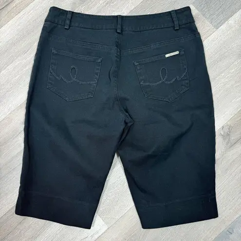 Eric Twill Stretch Cuffed Bermuda Shorts Black 6 Black