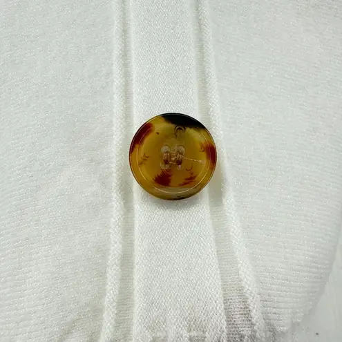 Vila Milano Women's Cream Ribbed Knit Button Back Long Sleeve Sweater Small