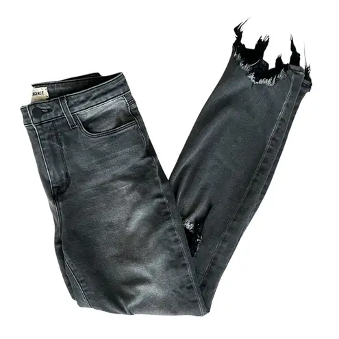 L'Agence L’Agence Womens High Line Vintage Gray Distressed Cropped Raw Hem Slim Leg Jeans