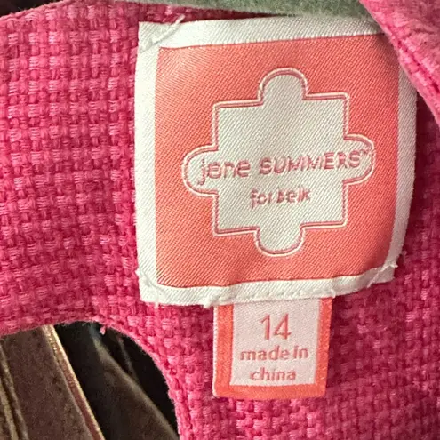 Jane Summers Pink Textured Silk And Cotton Pleated Short Dress Size 14