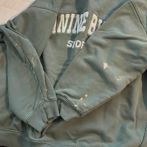 ANINE BING Size L Tyler Oversized Sweatshirt Crewneck Chenille Letters FLAWED