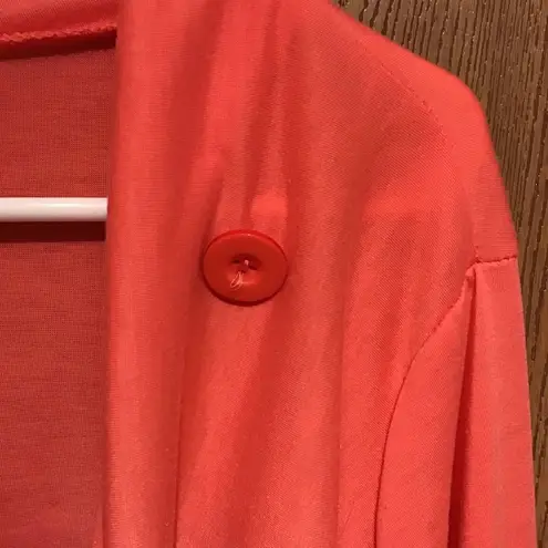 LUNA Fringe Trim Wrap Coat Orange Size L