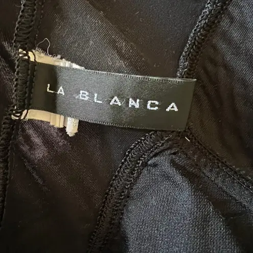 La Blanca Island Goddess Twist Shirred One Piece in Black