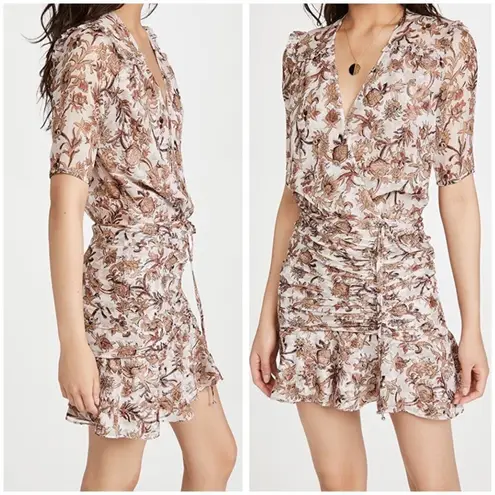Veronica Beard ππ Dakota Dress Silk ~ Blush Multi-Color Floral Print 4 NWOT
