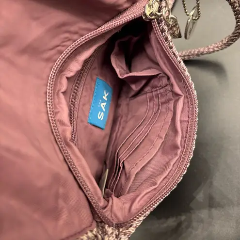 The Sak Woman’s Purse Crochet Small Crossover Crossbody Light Dark Purple