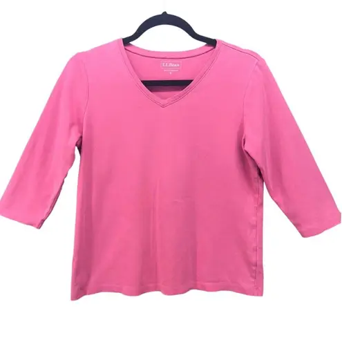 LL Bean Womens Shirt Size Small Pink Capsule Summer Spring Twee Breathable