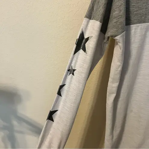 Jasmine & Ginger Grey Football Jersey Star Long Sleeve Top