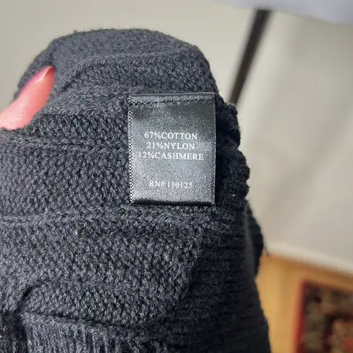 barney's new york Black Vintage Open Neck Sweater