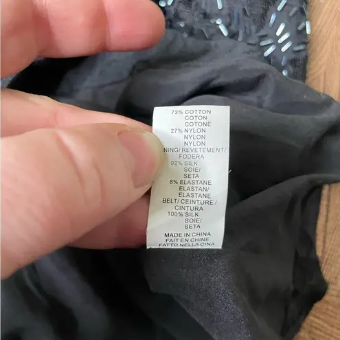 Halston Heritage Beaded Wrap Cocktail Dress Size 2