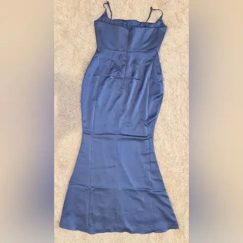 House Of CB NWOT Olivette Periwinkle Satin Corset Maxi Dress Sz XL