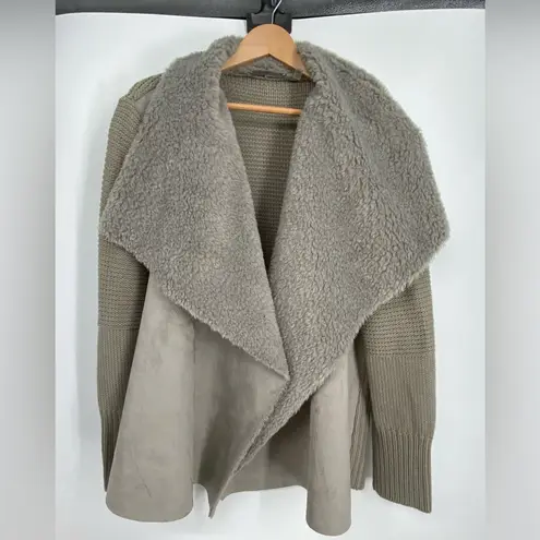 Bagatelle suede Faux Fur Knit Jacket sweater Coat, Size 2X