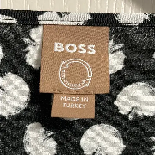 Hugo Boss 💙💖 Responsible Collection Daflori Balloon Sleeve Midi Spotted Dress