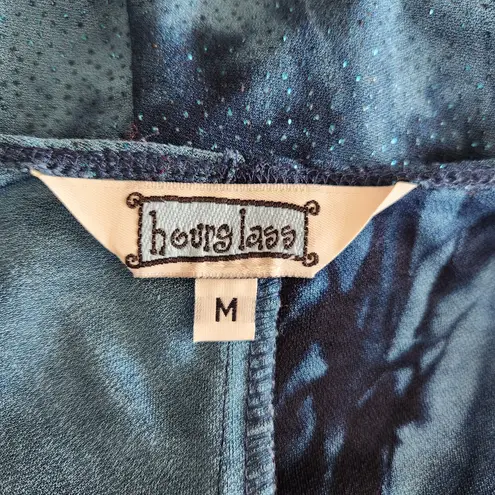 Y2K Hourglass Blue Tie Dye Glitter Cowl Neck Asymmetrical Slip Dress S M Size M