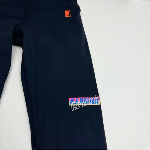P.E Nation Half Volley Colorblock Legging Women Large Black Athletic Gym *FLAW