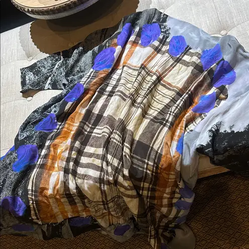 Antoni & Alison 100% Silk Digital Printed Mumu Dress Size 8 Purple