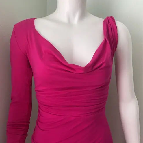 Alana Eve Raspberry Chloe One Sleeve Mini Dress size small Pink