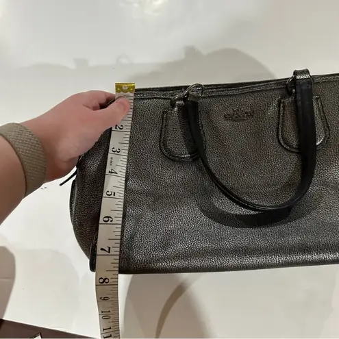 Coach  Nolita Gunmetal‎ Leather Metallic Satchel Shoulder Bag