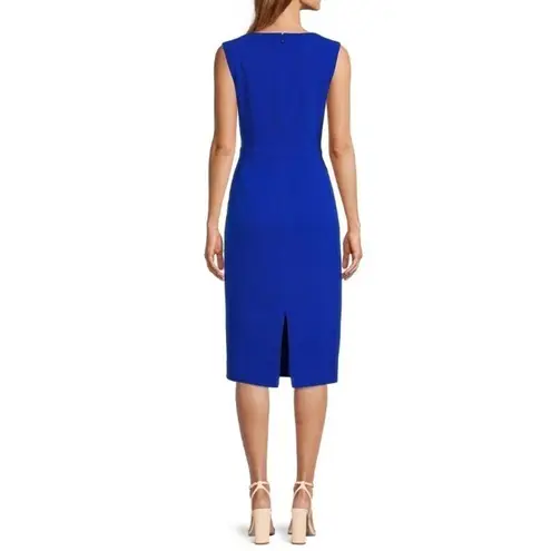 Dress the Population  Elle Queen Anne Sweetheart Midi‎  Dress Electric Blue Large