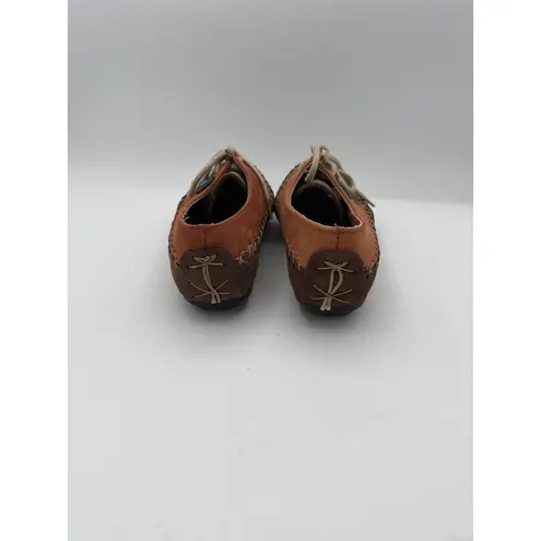 Hush Puppies Vintage Womens 5M Casual Two-Tone Leather Moccasins