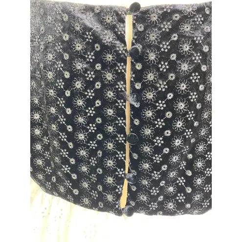 For Love & Lemons NWT XL Black Velvet White Eyelet Peplum Top Romantic Coquette