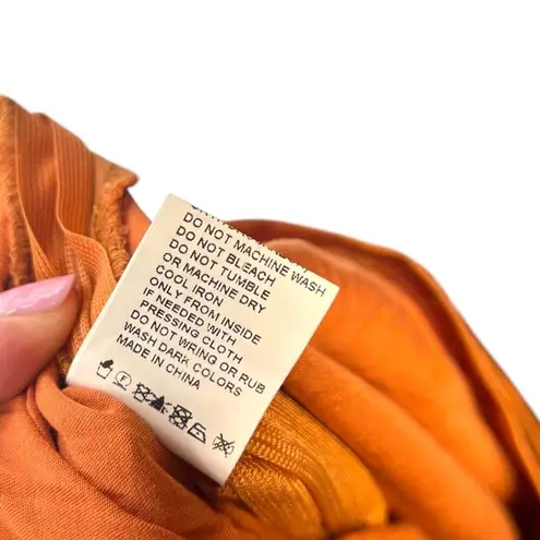 SNDYS Pluto Jumpsuit in Rust Orange Long Sleeve Tie Cut Out Size US 6